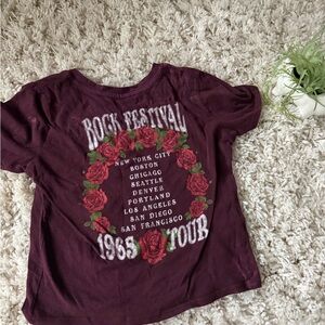 Women's Rock Festival Tour Tee - Burgundy